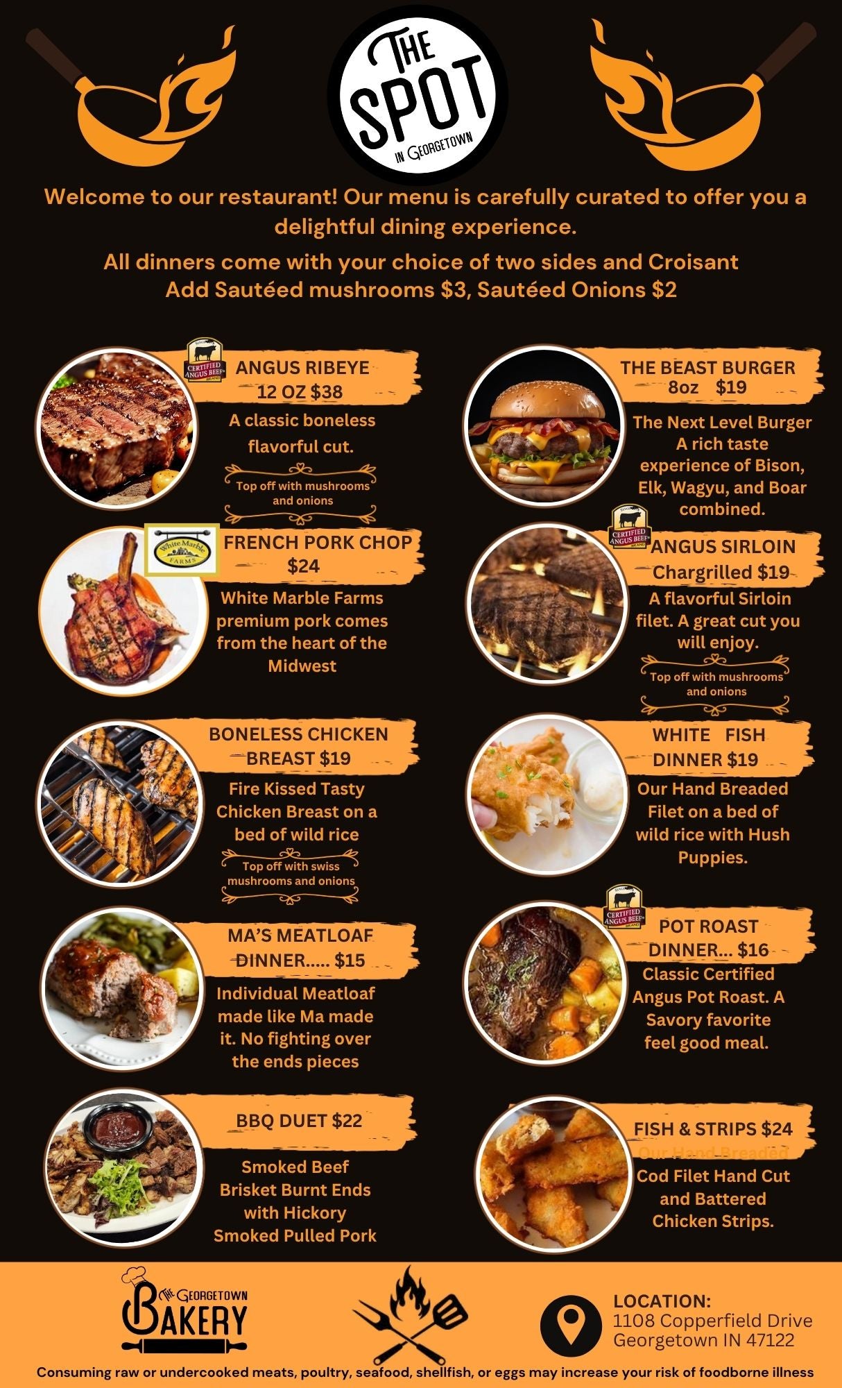 THE SPOT DINNER MENU