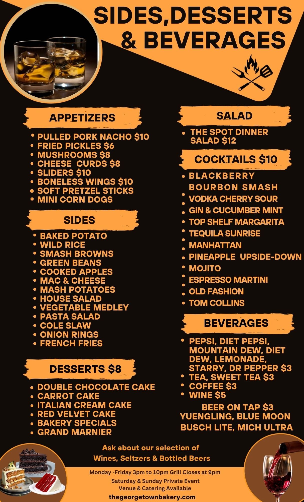 THE SPOT DINNER MENU